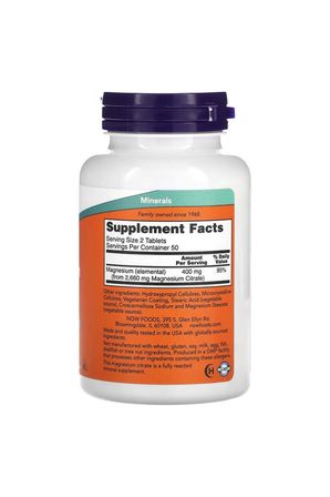 Now Foods Magnesium Citrate 100 Tablets