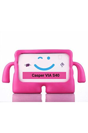 Via S40 10.4 inç Uyumlu Fuchsia iBuy Standlı Eğlenceli Çocuk Ruhlu Tablet Kılıfı