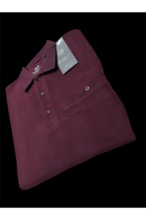 TÜYLENME YAPMAYAN SELANİK ÖRGÜ ,PAMUKLU ,POLO YAKALI, CEPLİ, BABA KAZAĞI.BORDO 5XL-6XL