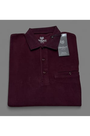 TÜYLENME YAPMAYAN SELANİK ÖRGÜ ,PAMUKLU ,POLO YAKALI, CEPLİ, BABA KAZAĞI.BORDO 5XL-6XL
