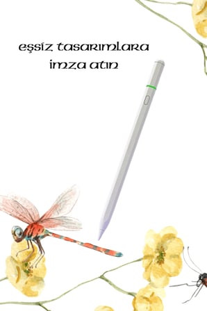 iPad 8. Nesil Uyumlu Pencil USB-C Avuç İçi Red Eğim Özellikli Bluetooth Bağlantılı Stylus Kalem