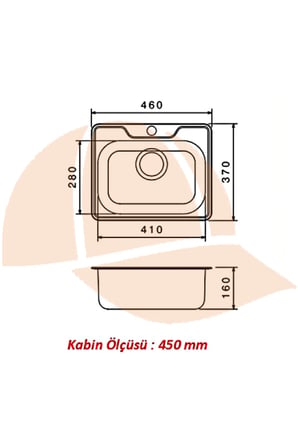 46 X 37 Mutfak Eviyesi 4637gr Keten Damlalıklı