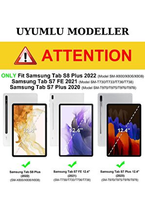 Samsung Galaxy S7 FE T730 / T733 / T736 / T738 12,4 inç Uyumlu Fuchsia Pino Tablet Kılıfı