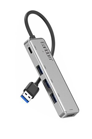 Fuchsia USB 3.0 Portlu Type-C Hub Çoklayıcı Adapter