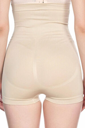 Kadın Bej Uzun Bel Kısa Paçalı Korse