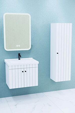 Avien 65 Cm Banyo Dolabı Cmr Led Aynalı - Boy Dolap Dahil