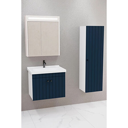 Avien 65 Cm Banyo Dolabı Npl Led Aynalı - Boy Dolap Dahil