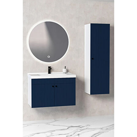 Avien 80 Cm Banyo Dolabı Orz Led Aynalı - Boy Dolap Dahil