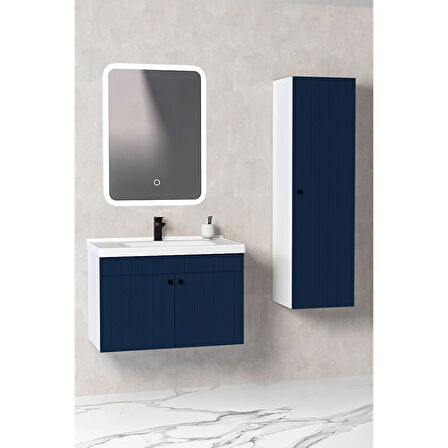 Avien 80 Cm Banyo Dolabı Cmr Led Aynalı - Boy Dolap Dahil
