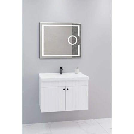 Avien 80 Cm Banyo Dolabı Kiev Led Aynalı - Boy Dolap Hariç