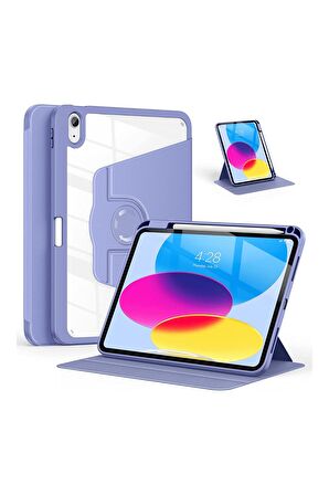  iPad Air 11 inç 2024 M2 Çipli 6.Nesil Uyumlu 360° Dönebilen Standlı Pino Tablet Kılıfı 
