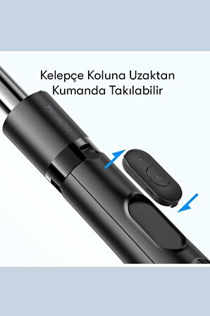 YESİDO Bluetooth Uzaktan Kumanda Cep Telefonu Tutucu Tripod Uzatılabilir Selfi Çubuğu SF13