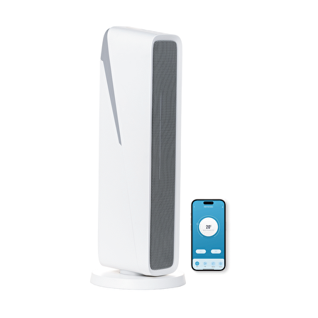 Akıllı Elektrikli Fanlı Turbo Isıtıcı, 2000w Dikey Kule Tipi Soba, Ptc 3 Kademeli Uygulama Wi-fi Uzaktan Kontrol X7440