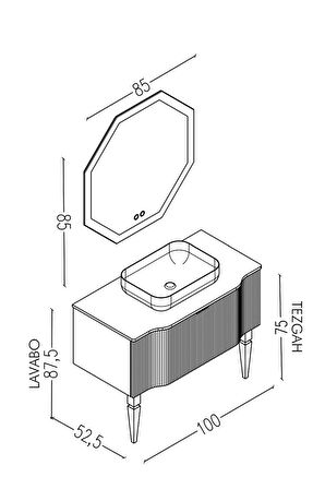 Royal 100 Cm Banyo Dolabı