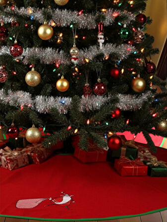 NOEL BABA NAKIŞLI ÇAM AĞACI ÖRTÜSÜ (90CM)