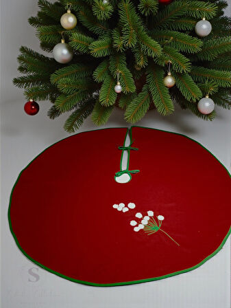 LALE NAKIŞLI ÇAM AĞACI ÖRTÜSÜ (90CM)