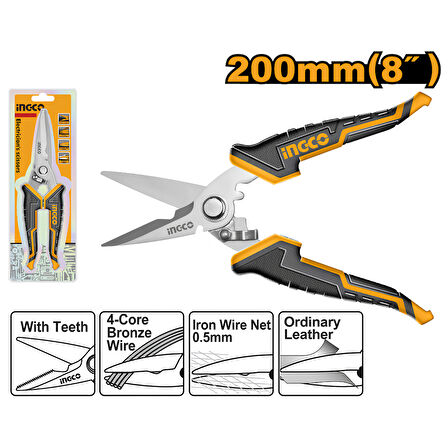 Ingco HES0188 8"/200mm Endüstriyel Elektrikçi Makası