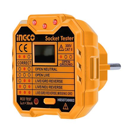 Ingco HESST30002 Soket/Priz Test Cihazı 300V/CAT II