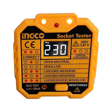 Ingco HESST30002 Soket/Priz Test Cihazı 300V/CAT II