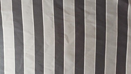 CEYLAN Home Balkon Perdesi Brandası Bağcıklı Ölçü Seçenekli Gri Çizgili