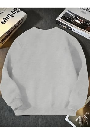 Unisex Gerbera Papatya Baskılı Bisiklet Yaka Sweatshirt