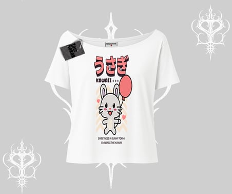 Kayık Yaka Tshirt Usagi Kawaii Cute Heart Energy