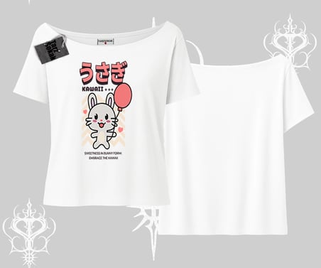 Kayık Yaka Tshirt Usagi Kawaii Cute Heart Energy