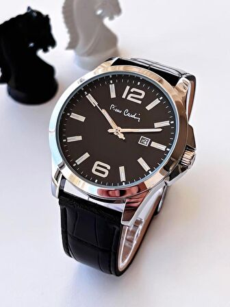 800411F08SY Pierre Cardin Deri Kordon Erkek Kol Saati 30 Mt Su Gecirmez + Kaplan Gözü Bileklik 