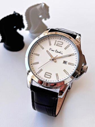 800411f09SB Pierre Cardin Deri Kordon Erkek Kol Saati 30 Mt Su Gecirmez + Kaplan Gözü Bileklik 