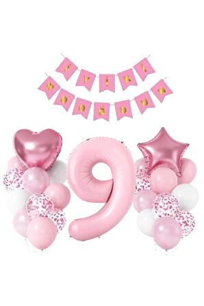 PEMBE RENK İYİKİ DOĞDUN YAŞ BALON SET
