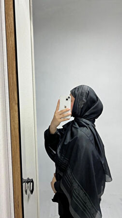 Aminenesil Etnik Düz Etnik Füme Renk Şal