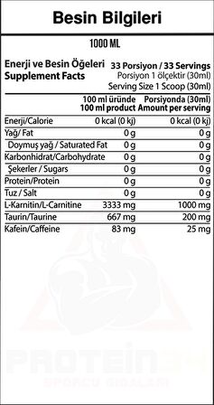 Hardline Nutrition Limon Aromalı Sıvı 1000 ml