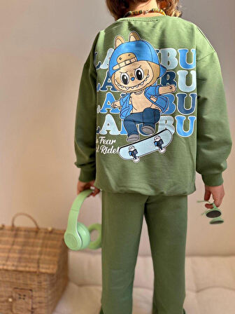 Cg Kids Labubu Erkek Çocuk 2 Iplik Alt Üst Takım Süper Kalite Kumaş