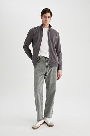 DeFacto Comfort Regular Fit Rahat Kalıp Dik Yaka Fermuarlı Sweatshirt A5276AX24SPAR86