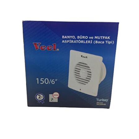 Veel Banyo Büro ve Mutfak Aspiratörleri (Baca Tipi) 20W 150Mm