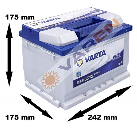 Varta Blue Dynamic D59 Alçak Tip 12 V 60 Ah 540CCA Akü