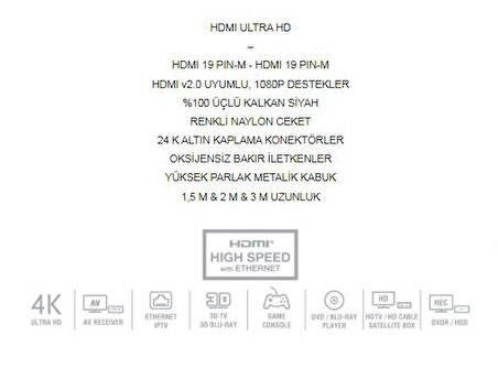 Sonorous HDMI KABLO ULTRA 9120-2 MT