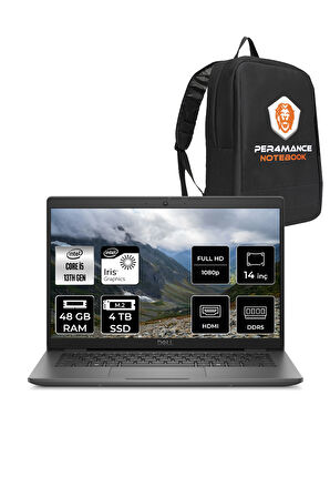 DELL Latitude 3450 i5 1335U 48GB DDR5 4TB SSD 14'' IPS FDOS Taşınabilir Bilgisayar & PER4 ÇANTA