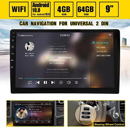 iMars 9 Inç Universal Android 13 / 4+64gb / Carplay Ve Android Auto Ile 2din Double Ekran 23-13cm