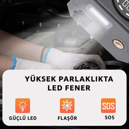 4-in-1 16000mAh Akü Takviye Cihazı | 150 PSI Kompresör | Powerbank | LCD Ekran | LED Fener | EVA Çanta | 2000A Tepe Akım