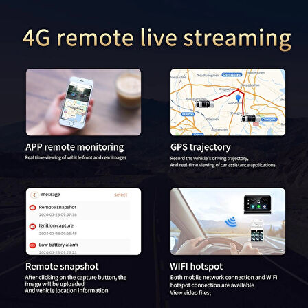 4K + 2K Çift Kameralı Dash Cam | GPS Konum ve Hız Takibi | Wi-Fi Bağlantılı Süper Gece Görüşlü Yol Kayıt Cihazı