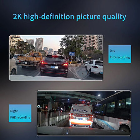 4K + 2K Çift Kameralı Dash Cam | GPS Konum ve Hız Takibi | Wi-Fi Bağlantılı Süper Gece Görüşlü Yol Kayıt Cihazı