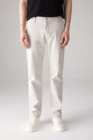 DeFacto Regular Fit Normal Kesim Gabardin Chino Kanvas Pantolon Yazlık Fermuar Cepli Düz Paça B2088AX24SPGR94