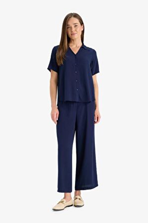 DeFacto Culotte Geniş Paça Krinkıl Viskon Kapri C9565AX25SMNV135