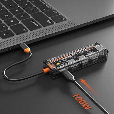 Coofbe 100w Pd 5in1 Type-C Hub Type-C to 4K@30Hz 1000 Mbps RJ45 5GBPS USB3.0 USB2.0 Çeviriçi Hub 