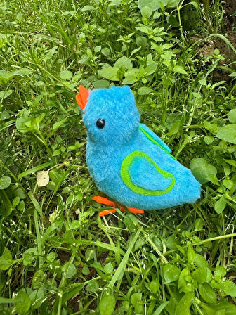Mavi Civciv Oyuncak Koşan Civciv Bebek Mini Kurmalı Peluş Civciv