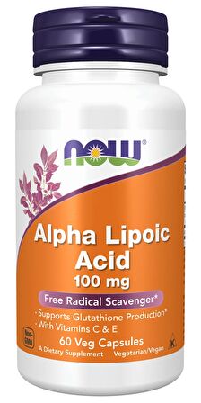 NOW Foods, Alpha Lipoic Acid, 100 mg, 60 Veg Capsules