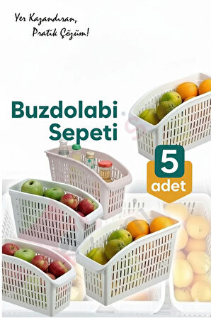6 Adet Buzdolabı Içi Düzenleyici Sebze Meyve Sepeti Mutfak Banyo Tezgah Altı Üstü Organizer
