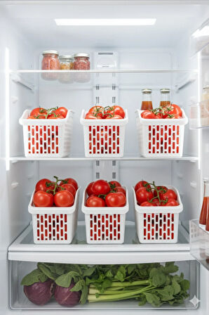 6 Adet Buzdolabı Içi Düzenleyici Sebze Meyve Sepeti Mutfak Banyo Tezgah Altı Üstü Organizer