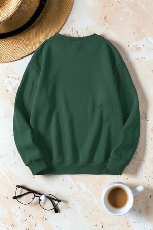 Unisex Baskılı Bisiklet Yaka Sweatshirt